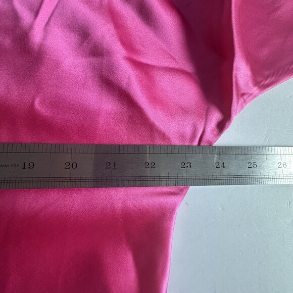 NWT Crabtree & Evelyn Sleepwear Set S Hot Pink 100% Silk Old Money Coquette Vtg - Picture 8 of 12